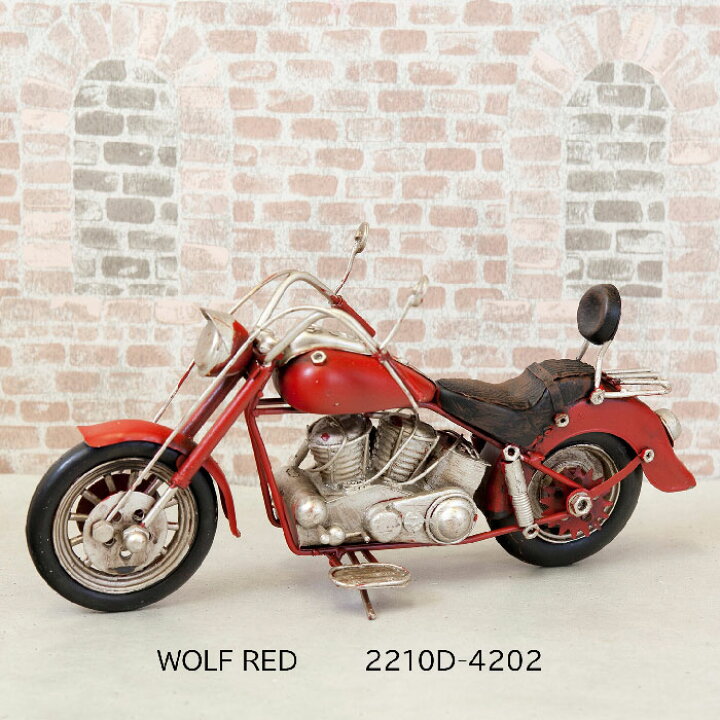 楽天市場】ヴィンテージ モーターサイクル SILVER FOX 2010D-2734、RED 