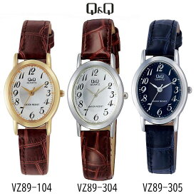シチズン Q&Q 腕時計 レディース 楕円 曲面ガラス スタンダード アナログ VZ89-104・VZ89-304・VZ89-305