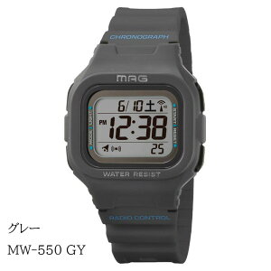 MAG マグ 電波ソーラーウォッチ 腕時計 ウエーブフォース ブラック MW-550 BK / ブラック2 MW-550 BK2/ グリーン MW-550 GR/ グレー MW-550 GY/ 銀メタリック MW-550 SM