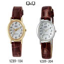 シチズン Q&Q 腕時計 レディース 楕円 曲面ガラス スタンダード アナログ VZ89-104・VZ89-304