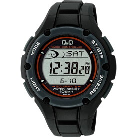 シチズン Q&Q デジタル ソーラー電波腕時計 メンズ 10気圧防水 黒合皮ベルト MHS6-300 メンズ【あす楽対応】