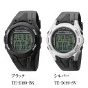 クレファー TELVA テルバ 電波腕時計 メンズ デジタルウオッチ シルバー TE-D190-SV /　ブラック TE-D190-BK