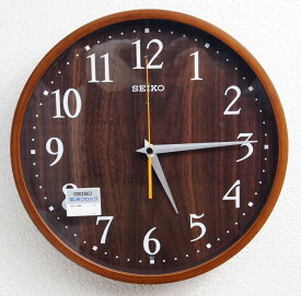 送料無料 訳あり特価 セイコー 電波時計 掛け時計 スタンダード ナチュラルスタイル 濃茶木目模様塗装 KX399B