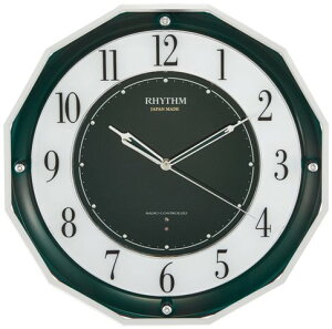 リズム 高感度電波時計 スリーウェイブ M846 日本製 緑メタリック 4MY846SR05 RHYTHM 取り寄せ品