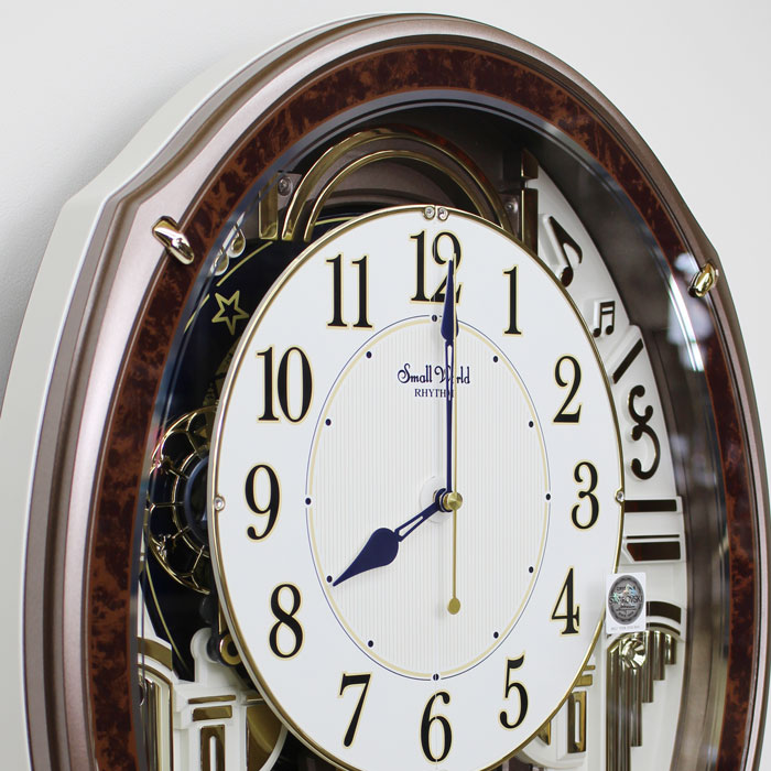 楽天市場】リズム時計 からくり時計 電波掛け時計 スモールワールド