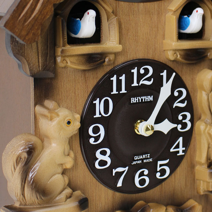 【動画あり】 リズム時計 ふいご式カッコー時計 カッコーパンキーR 4MJ221RH06 木枠　濃茶ボカシ木地仕上げ お取り寄せ品 | 木馬家具