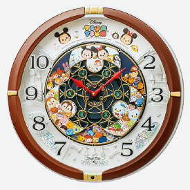 セイコー ディズニータイム ツムツム からくり時計 掛け時計 クオーツ 茶メタリック FW588B【取り寄せ品】