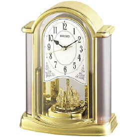 セイコー 置き時計 クオーツ 回転飾り 金色光沢 BY418G【取り寄せ品】
