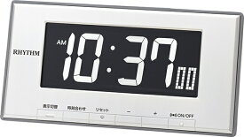リズム時計 デジタル置き時計 ルークデジットD78 交流電源 温度 湿度 カレンダー 白 8RDA78SR03