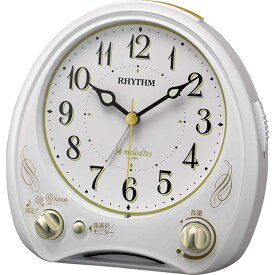 リズム時計 目覚まし時計 アリアカンタービレN 白 8RM400SR03【あす楽対応】かわいい　置き時計