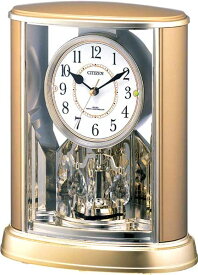 シチズン リズム時計 電波置き時計 パルドリームR659 金メタリック　4RY659-018 回転飾り付　お取り寄せ品