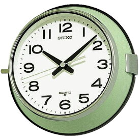 セイコー 防塵タイプクオーツ掛時計 レトロなバス時計 船舶時計 KS474M 薄緑 取り寄せ品