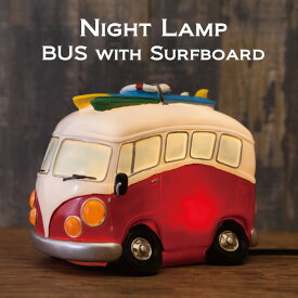 LEDナイトランプ テーブルランプ BUS with Surfboard バス レッド W39668R 赤 アメリカン雑貨