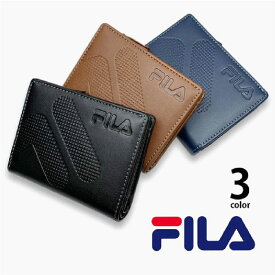 FILA 財布 フィラ ドットロゴ型押し ファスナー＆パスケース付き 2つ折り財布 メンズ ショート ウォレット 61fl53 全3色