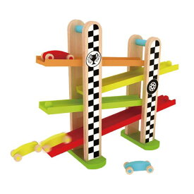 木のおもちゃ 車 スロープトイ スロープ おもちゃ 木製 クラシックワールド F1レーストラック 赤ちゃん 1歳半 2歳 誕生日 プレゼント カースライダー 出産祝い 男の子 女の子 乗り物 坂道 1歳児 2歳児