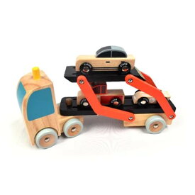 木のおもちゃ 車 キャリアカー トレーラー ミニカー 木製 おもちゃ 2歳 3歳 知育玩具 クラシックワールド カートランスポーター