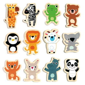 パズル マグネット 動物 磁石 ホワイトボード 子供 おもちゃ 木製 3歳 4歳 5歳 誕生日 プレゼント フランス ジェコ DJECO マグネットセット 木のおもちゃ 2歳 知育玩具 幼児 木製パズル 絵あわせ 磁石 冷蔵庫 マグネットパズル マグネットボード ククジャングル