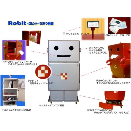 ロビット Robit 収納 ロボット 収納家具 おもちゃ箱 本棚 子供部屋 インテリア | 木のおもちゃ 知育玩具 もくぐるみ