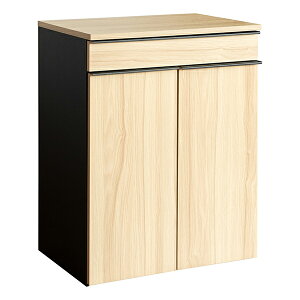 【ポイント9倍!今晩20時開始!】ゴミ箱 木製 分別ドロワーダストボックス NotT ノット DB-F2200 シンプル 取っ手付き 2分別 フラット天板 キャスター付き 木目調 収納引出し 容量45L キッチン