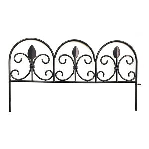 柵 おしゃれ アイアンミニフェンス リーフ 3枚組 目隠し 仕切り コンパクト エレガント アンティーク風 ナチュラル かわいい ガーデニング 花壇 プランター 蔦