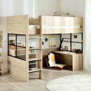 意匠登録申請中【ミニデスク付き】ハイタイプ ロフトベッド Peep(ピープ) S 5色対応 システムベッド システムベット ロフトベッド ロフトベット システムデスク ミドル デスク 棚 収納 机付き