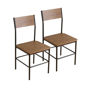 背もたれ付き 2脚セット ヴィンテージチェア 2色対応 ダイニングチェア デスクチェア 背もたれ椅子 1人掛け 木製 スチール ラウンド加工 食卓用 カフェ風 オフィス サイドテーブル リビング