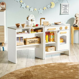 【ポイント5倍！20日0:00〜23:59】ままごと キッチン 木製 Ecru(エクリュ) 2色対応 おままごと キッチン ごっこ遊び 料理 台所 キッチンセット おしゃれ 知育玩具 子ども おもちゃ 収納 コンパクト テーブル 机 かわいい プレゼント