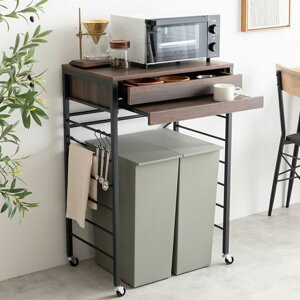 【ポイント7倍!30日限定】レンジ台 ゴミ箱上ラック レンジラック 幅60cm ロータイプ Cammy(キャミー) 3色対応 レンジボード キッチン収納 食器棚 収納棚 スライドトレー 引き出し コンセント