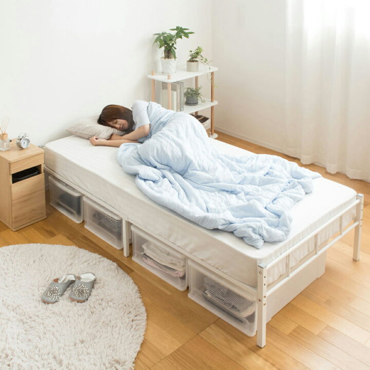 楽天市場】ヘッドレスパイプベッド シングル 幅98cm 奥行201.5cm 高さ 