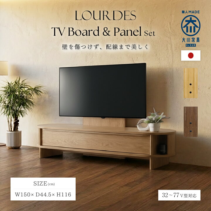楽天市場】ルルド 壁掛けパネル付きTVボード 壁掛け風セットモデル 幅 