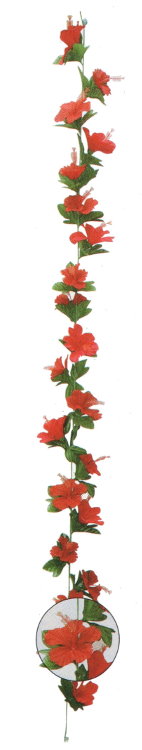 夏の装飾品ディスプレー 造花 ハイビスカスコード 赤色 180cm Gurusoft Com Ec