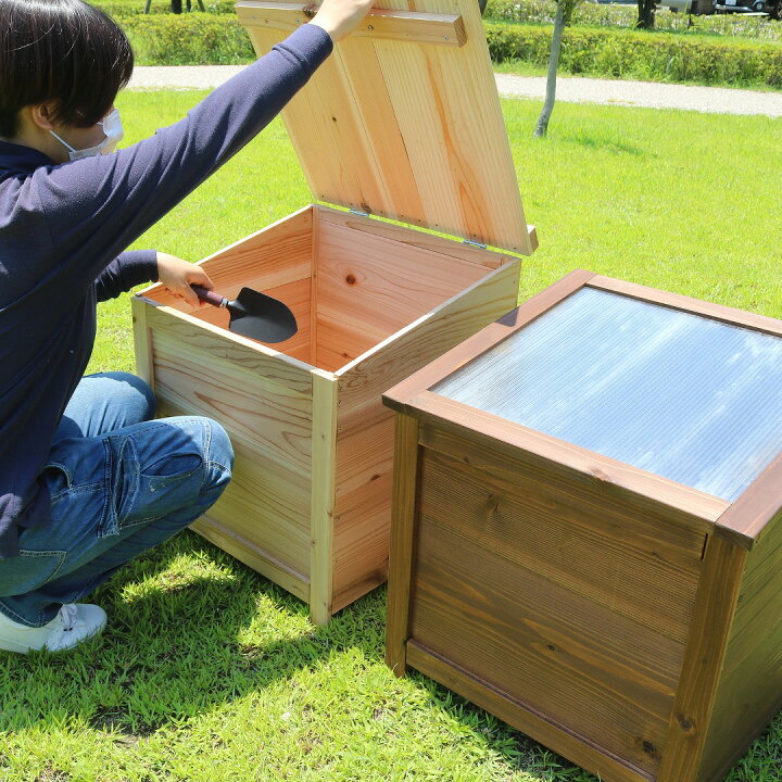 現品 Mokumekuyahoo 店 消滅型 キエーロ式 ベランダに置けるおしゃれな木製コンポストボックスmini 手作り なまごみ処理容器 Adams Com Ec
