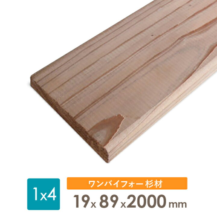 楽天市場】杉 ワンバイ材 1x4 約19x89x2000厚みx幅x長さ(mm)面取材、4 