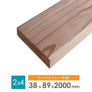 杉ツーバイ材38x89x2000厚みx幅x長さ(ミリ)