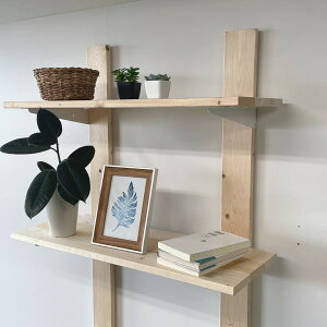 スタンドバー 4【壁面収納 2段セット ロング】以下セット内容・STAND BAR 4 ×1個・ブラケットロング×2個・1x4 SPF材 柱用 長さ900mm×2本・1x4 SPF材 棚用 長さ 750mm×6本