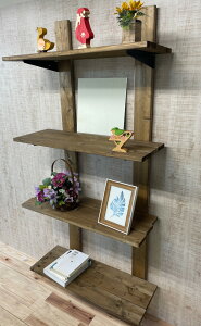 スタンドバー 6【塗装 壁面収納 4段セット ロング】以下セット内容・STAND BAR 6×1個・ブラケットロング ×4個・1x4 SPF材 柱用 長さ1820mm×2本・1x4 SPF材 棚用 長さ 750mm ×12本