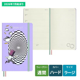 【モレスキン公式店 限定ショッパー付】 モレスキン 手帳 2026年 7月始まり 18ヵ月 不思議の国のアリス 帽子屋 ウィークリー ラージサイズ ハードカバー 紫 限定 週間 スケジュール帳 日記 コラボ ビジネス プレゼント DHAL18WN3Y27 2026年7月-2027年12月