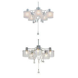 シャンデリア 5灯 サリーチェ[SALICE]インターフォルム[interform]LT-6806 LT-6807 天井照明 照明器具 間接照明 ペンダントライト アンティーク かわいい おしゃれ 一人暮らし寝室 ダイニング用 食卓用 電気 ベッドルーム ライト 居間用 リビング用 子供部屋 テレワーク