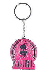 X-girl �G�b�N�X�K�[�� 105233054003 CIRCLE BACKGROUND FACE LOGO KEY CHARM X-girl �L�[�z���_�[ PINK ���K�ʔ� ���f�B�[�X