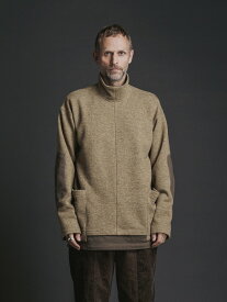 お買い物マラソン最大10%OFFクーポン セール40%OFF The Viridi-anne ザ ヴィリジアン VI-3533-01 W/C HIGH-NECKED SWEAT SHIRT 綿ウール裏毛ハイネックプルオーバー BEIGE 正規通販 メンズ