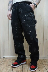 セール40%OFF XLARGE エクストララージ 101221031010 DRIP BLEACH WORK PANTS XLARGE ブリーチワークパンツ BLACK 正規通販 メンズ レディース