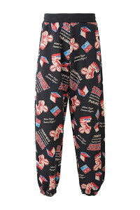 HYSTERIC GLAMOUR �q�X�e���b�N�O���}�[ 02261CP02 HYSTERIC RECORDS�� �X�E�F�b�g�p���c BLACK ���K�ʔ� �����Y