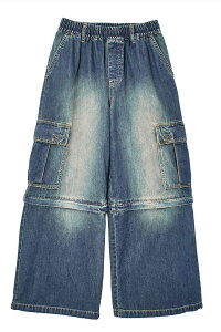 X-girl �G�b�N�X�K�[�� 105262031003 FADED 2WAY WIDE LEG DENIM CARGO PANTS �f�j���J�[�S�p���c INDIGO ���K�ʔ� ���f�B�[�X