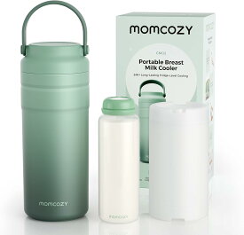 Momcozy 携帯用母乳クーラーボトル 保冷ボトル 容量350ml/12オンス 24時間保冷 母乳保存ボ付き 赤ちゃん用授乳ミルクチラー 漏れ防止 旅行 お出かけ