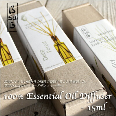 BsaB(ビーサビー)100%ナチュラルリードディフューザー15ml