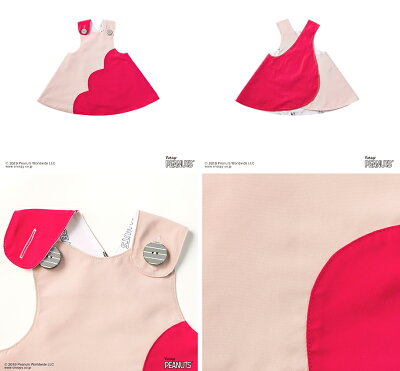 MARLMARLマールマール:エプロン(crewピンク)ピーナッツシリーズ第3弾(ワンサイズ70-80cm)