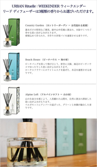 WEEKENDER:FragrantReedDiffuser(リードディフューザー)は香りをお選びいただけます