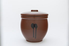 国産 甕(かめ) 壷 蓋付き 2升 / 3800ml(3.8L) 常滑焼 日本製 山源窯 保存容器 陶器製