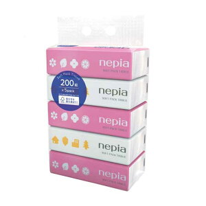 販促品 パックティシュ 【送料無料】 ネピアソフトパックティシュ200W5個組【180個単位】 パックティシュ 販促品 パックティシュ 800円 人気 700円台 敬老会 プレゼント イベント セール sale