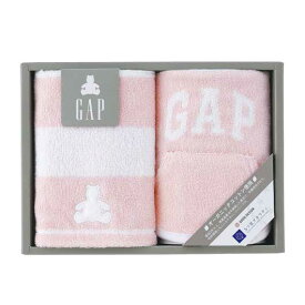 【18日限定クーポン】 ギフト ベビー用品 baby GAP〈ボーダーベア〉ベビーウォッシュタオル＆スタイ ピンク ベビー用品 ギフト ベビー用品 1500円 人気 1000円台 敬老会 プレゼント イベント セール sale